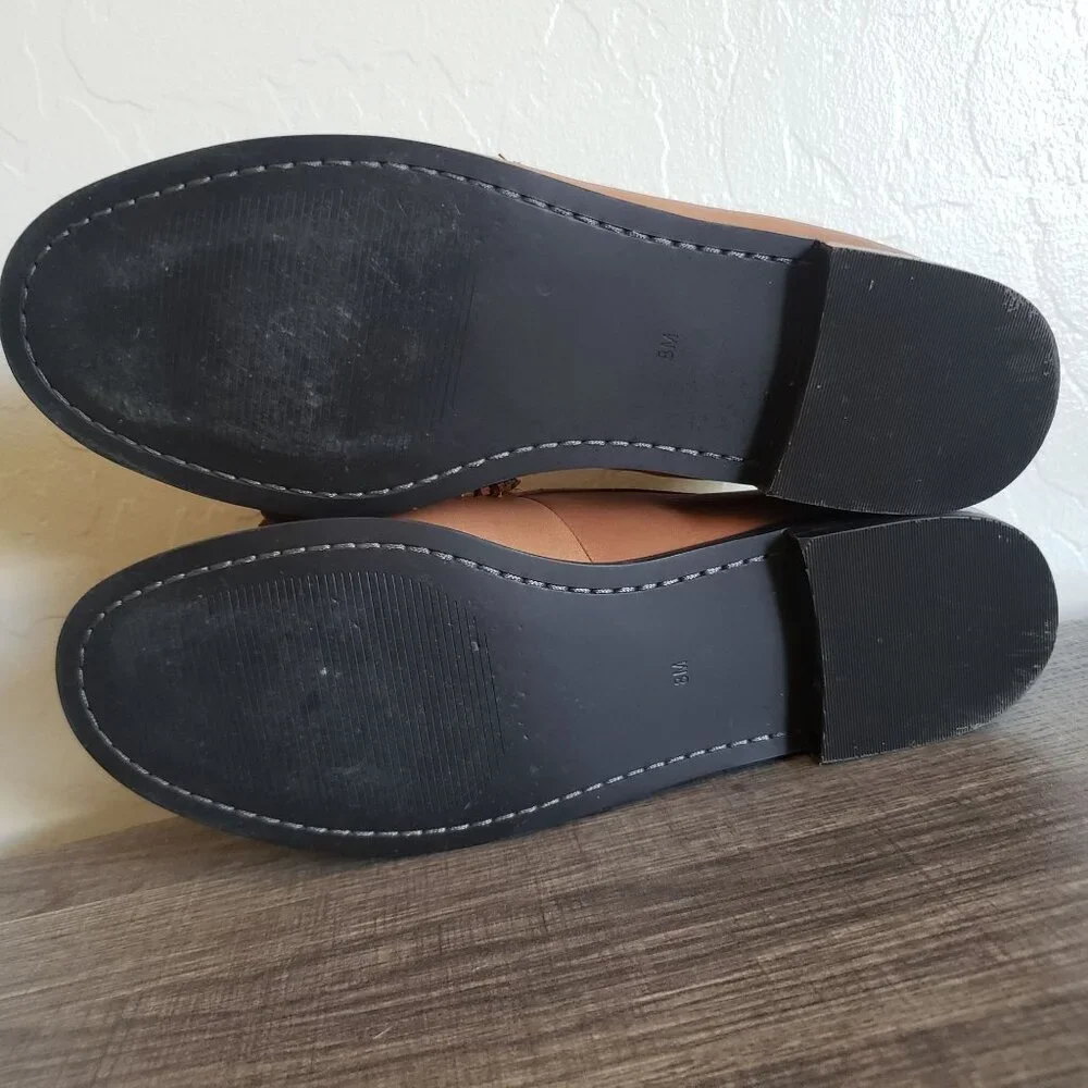 Talbots Leighton Kiltie Fringe Leather Slip-On Loafer Shoes Brown Size Women's 8 - Picture 9 of 12